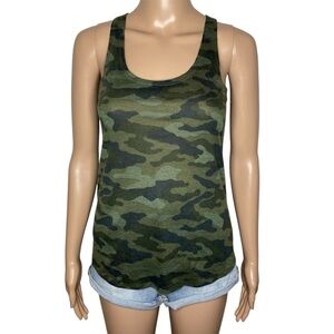 Arizona Jean Co “AmAZing” Tank Green Crewneck Racerback Army Camouflage Tank Top